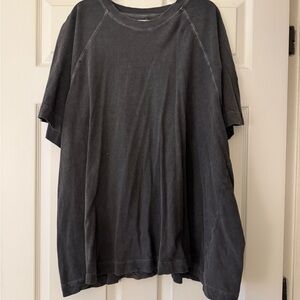 Free People Charcoal Short Sleeve Tee